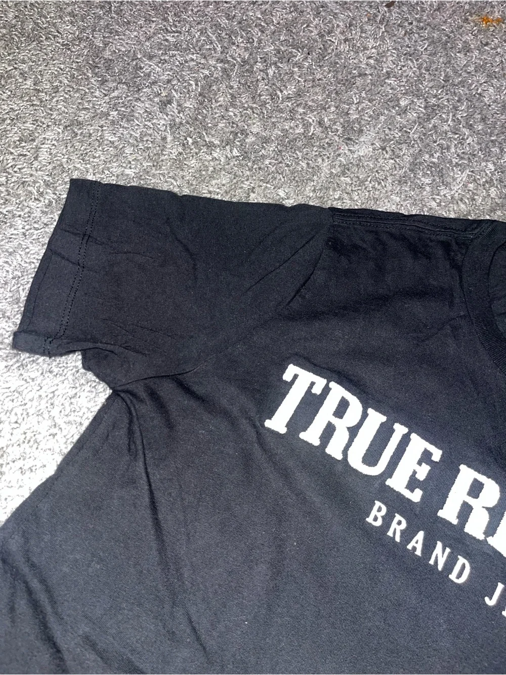 True Religion Black Tee with White Logo